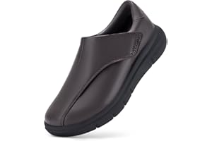 FitVille Extra Wide Diabetic Leather Shoes for Men Dress Shoes Casual Slip On Oxfords Loafers for Swollen Feet