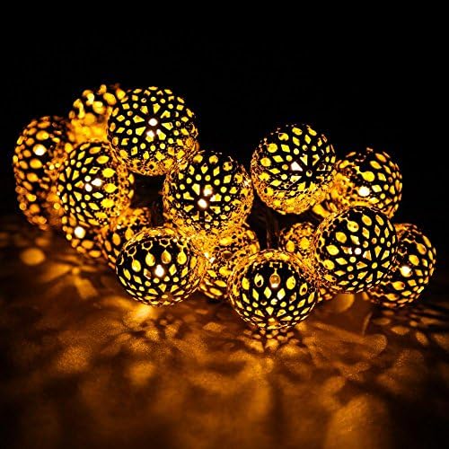 Solar Power20 LED Garden Tree Wedding Decor String Fairy Ball Party Gold