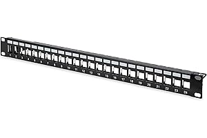 ‎DIGITUS DIGITUS Patchpanel - Modular - Für Keystone-Module - 19-Zoll - 24-Port - Geschirmt - Rack-Montage 1HE - Schwarz