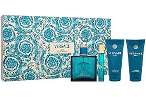 Versace Eros by Versace for Men - 4 Pc Gift Set 3.4oz EDP Spray, 2.5oz Shower Gel, 2.5oz After Shave Balm, 0.33oz EDP Spray