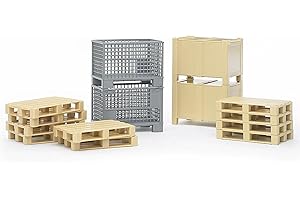 bruder 02415 - Accessoires logistiques, 2 conteneurs grillagés, 2 caisses, 10 palettes - 1:16 Jouets, Expédition, Logistique, Camion, Camionnette