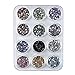 eBoot 12 Colors Nail Art Decorations Nail Stone Rhinestones with 12 Pack Small Container Pots, 6000 Pieces