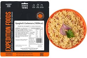 EXPEDITION FOODS EXPEDITIONFOODS.COM EXPEDITION FOODS Spaghetti Carbonara (Double Serving / 1000KCAL) | Freeze-Dried Camping & Hiking Food