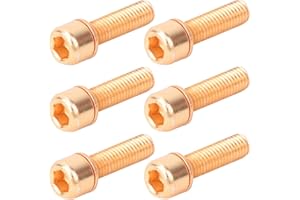 VGEBY Bike Stem Fixed Screws, 4pcs M6*18mm Bicycle Titanium Alloy Tapered Bolts for Mountain Bike