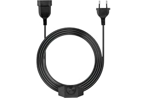 DAWRIS Regulador de intensidad LED con interruptor, 2 metros de intensidad de cable, 230 V, 220-250 V/100 W máximo, enchufe europeo, cable de extensión giratorio para lámparas