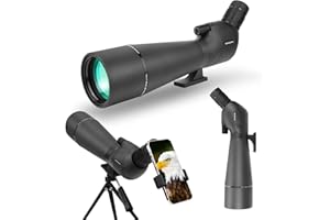BOSSDUN Cannocchiale, cannocchiale da caccia per il tiro al bersaglio, telescopio impermeabile con treppiede con prisma BAK4, adattatore per telefono, borsa per il trasporto (80b)