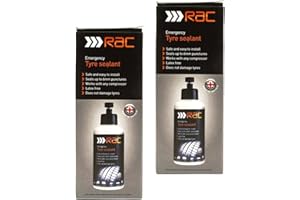 FIINIX 2 x RAC Emergency Tyre sealant 300ml for Punctures, Flats, & Tears up to 6mm | Works with any Compressor | Does Not Damage Tyres |Suitable for Cars, Vans, Electric Cars, Caravan, Bikes |
