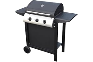HAPPY GARDEN Barbecue Gaz Hawaï - 3 Brûleurs 8,4 kW Butane/Propane - 2 Tablettes