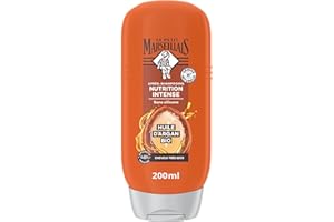 Le Petit Marseillais | Après-Shampooing Nutrition Intense Huile d'Argan Bio (flacon de 200 ml) – Soin cheveux sans silicone pour cheveux très secs – 95 % d'ingrédients d'origine naturelle