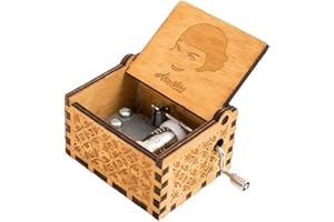 FnLy - Carillon in legno con incisione Amelie Thame con 18 note, intagliato in stile antico, colore: marrone