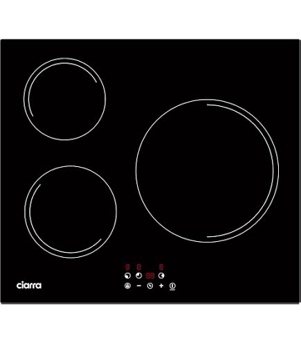 Piano Cottura Vetroceramico AMZCHEF 60cm 3 Fuochi - Doppia Zona 2400W, 9 Livelli, Timer E Blocco Sicurezza - 2