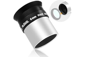 Astromania Teleskop Okular 6mm Plossl, 1,25 Zoll Teleskop Zubehör Okular Voll Multi Coated 4-Element Plossl Design, Metall 50 Grad Scheinbares Sichtfeld für Astronomie Teleskope & Filter