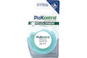 Plakkontrol® Fit Floss Expanding, filo interdentale espandibile, leggermente cerato, gusto fresh mint, 1 pz, 30 g, peso confezione: ℮ 21 g