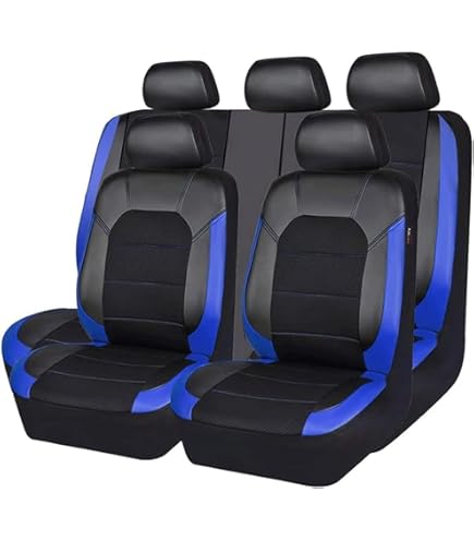 Autostoelhoezensets voor Dacia Dokker/Duster Van/Logan MCV Fiskal Stepway/ Nova/SupeRNova/Sandero, Stoffen Volledig Omringend Kussen Ademend Antislip Comfortabele voor-en Achterbankbeschermers