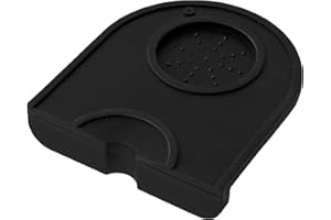 Joeji's Kitchen Tapis de tassage cafe expresso avec support porte-filtre et accessoires - Tapis de café en silicone résistant au lave-vaisselle 14 x 12,5 cm