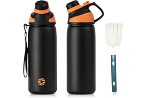 Fjbottle Borraccia Termica con Tappo magnetico 1L, 800ml, 600ml, 400ml Bottiglia Termica per Bambini - Senza BPA/Senza Perdite Borracce acciaio inox per Scuola, Sport, Palestra, Ciclismo