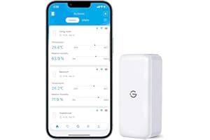 GoveeLife Termometro igrometro con sensori interni, mini Bluetooth temperatura e misuratore di umidità con notifica app e memorizzazione dati, adatto per serra, cantina vini