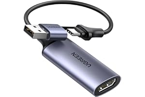UGREEN Video Capture Card, HDMI auf USB A/C Video Capture Card 4K 60Hz Eingang 1080P 30Hz Aufnahme für Rekorder Live Streaming Video, Gaming kompatibel mit Computer Mac mini 4 PS5 Switch Switch2 usw.