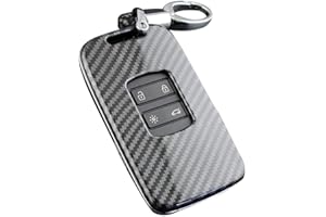 DEQUATE Autoschlüssel Zubehör - Autoschlüssel Hülle Fit Für Renault Koleos 2017-2019 Kadjar Megane, ABS Schlüsselhülle Kompatibel Für Renault, Schwarz