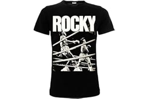 SABOR SRL Camiseta Rocky original oficial Balboa vs Apollo Sylvester Stallone negra para hombre