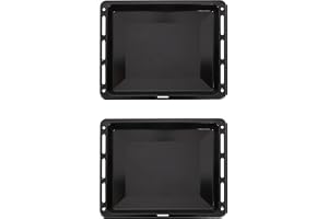 ICQN 460 x 370 x 30 mm bakplåtsset, lämplig för Bosch Neff Constructa, 2 emaljerade fettstekpannor för ugn, reptålig och rosf