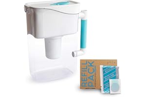 Phox Wave 2.8L Water Filter Jug, Adds Magnesium and Alkalinity, Filtered Mineral Rich Water, Refillable Eco Cartridge, BPA Free | 45 Days Supply