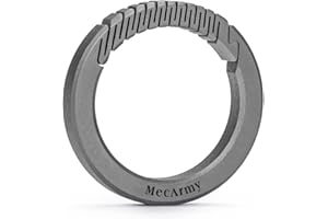 MecArmy CH9/CH10 EDC Titanium Carabiner Keyring 31/36mm,Quick Release Circle Titanium Carabiner Keychain,Solid Titanium Spring Snap Keyring