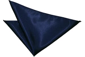 DQT Plain Satin Formal Casual Wedding Handkerchief Pocket Square Hanky