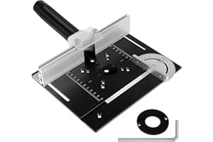 RETROK Mesa de fresado para fresadoras superiores, placa de inserción de aleación de aluminio, 240 x 200 x 5 mm, mesa con escala clara, mesa de fresado para fresadoras superiores, máquina de grabado de