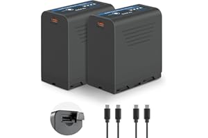 NEEWER Basics 2 Stück Battery NP-F970 Ersatzakkus 7800mAh Akkus kompatibel mit Sony NP-F550 750 950 970 FX3 FX30 A7 Canon R5 Nikon Z8 Kamera Camcorder LED Monitor, 30W Typ C PD Schnellladung, TP-F970