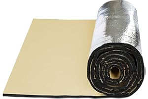 HUDHOWKS Alfombrilla Para Insonorizar Y Calor Para Automóviles, Amortiguador Sonido Para Automóviles, Rollo Papel Aluminio 2 M, Almohadilla Térmica Para Aislamiento Ruido