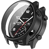 Tyogeephy Case Compatible with Oneplus Watch 2R, Protective Case with Tempered Glass Screen Protector, [9H Hardness] Protecti