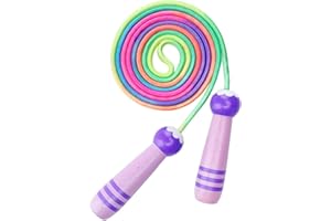 Corda per Saltare bambin, WAYOFSUC Speed Corda di Salto Regolabile con la Maniglia di legno, Regolatore di Lunghezza per Fitness, Perdita di Peso 250CM