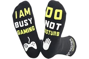 HIMOZOO Gamer Sock, Do Not Disturb Socks, Funny Socks Gift for Gamer, Gaming Socks for Sons Teen Boys Husbands Dad Boyfriend Mens Women,SIZE 9-12