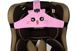 Feelairy Baby Autositz Kopfband, Kindersitz Befestigung Kopfband Einstellbare Baby Kopfstützgurt Kopfstützhalter Sicherheitssitz Befestigungsgurt für Kinder Baby (Rosa)