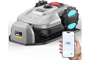 YARDCARE E400 Robotic Lawnmower with App Control, Max. up to 400 m², Automatic Charging, Rain Sensor, Less than 60 dB, Lawn Mower Robot with 18 cm Cutting Width, 20-60 mm Cutting Height Lawn Robot