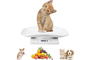 BUUMIN Bilancia Digitale per Animali Domestici, Bilancia LED Multifunzione Peso Digitale con Vassoio Altezza Misurazione Accurata, Perfetto per Cuccioli/Criceti/Criceti/Ricci/Cibo, 22 lb