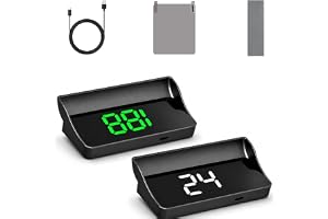 Smart in-car HUD med Co-Pilot, GPS-hastighetsmätare | Vindrutes-HUD-display, realtids hastighet 10Hz uppdatering, fordonshastighetsövervakning MPH(2PCS)