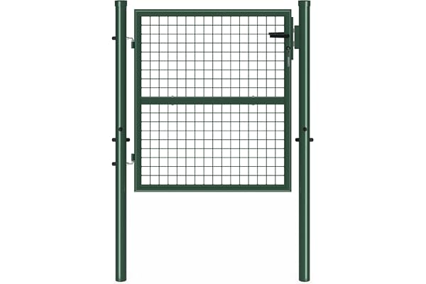 IDMarket - Portillon de jardin 105 x 100 cm en acier avec serrure et poignée vert