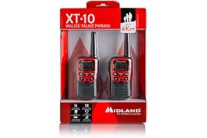 Midland XT10 - dwukierunkowe radio Walkie Talkie - 16 kanałów, promień dalekiego zasięgu - 2 krótkofalówki