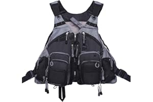 Kylebooker Gilet Pesca a Mosca per Pescatore Taglia Regolabile in Maglia per Uomo e Donna