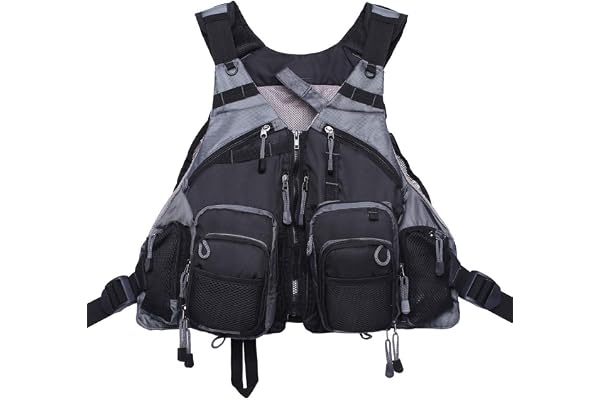 Kylebooker Gilet de pêche à la Mouche pour Les pêcheurs à la Maille Taille réglable pour Les Hommes et Les Femmes