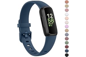 YLK Bracelet compatible avec Fitbit Inspire 3 pour homme et femme - Bracelet classique en silicone TPU - Bracelet de rechange réglable pour Fitbit Inspire 3 - Bleu marine