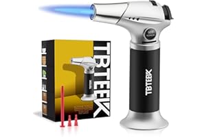 TBTeek Blow Torch, Fit All Tanks Kitchen Blow Torch with Safety Lock & Adjustable Flame for Cooking, BBQ, Baking, Brulee, Creme, DIY Soldering(Butane Not Included)