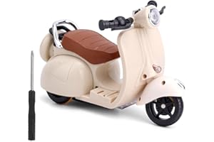 BTFO Jouet Scooter pour Poupée, Jouet en Peluche Scooter Électrique avec Lumières et Musique Mignon Moto pour Poupée Décoration 360° Jouets Interactifs Rotatifs Accessoires Bureau