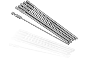 Gasea 6Pcs 6.35mm Queue Hexagonale Croix Magnétique Phillips Vis Tête Tournevis Kit Outils électriques Longueur de 150mm