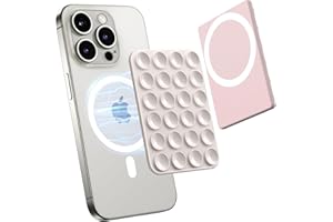 Jurqqer Silikon Handy Saugnapf Halterung Kompatibel mit MagSafe für iPhone und Android, Magnet Halterung Magnetische Handyhalterung für TikTok Ersteller, Videos und Selfies Rosa