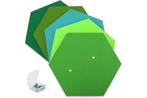 SEG Direct Sechseckig Filztafel in Grün Serie 5-teiliges Set mit Stecknadeln, 30 cm x 26 cm