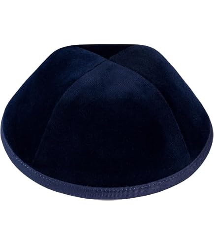 Kippa Tricotée Traditionnelle Homme - Chapeau Juif Rond Brodé Étoile De David, Coton, Taille 16-17 Cm