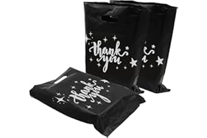 DHINCHANSAIB 100 bolsas de regalo de agradecimiento, extra gruesas, 2,36 mil, 30 x 40 cm, bolsas de plástico reutilizables con asa (negro)